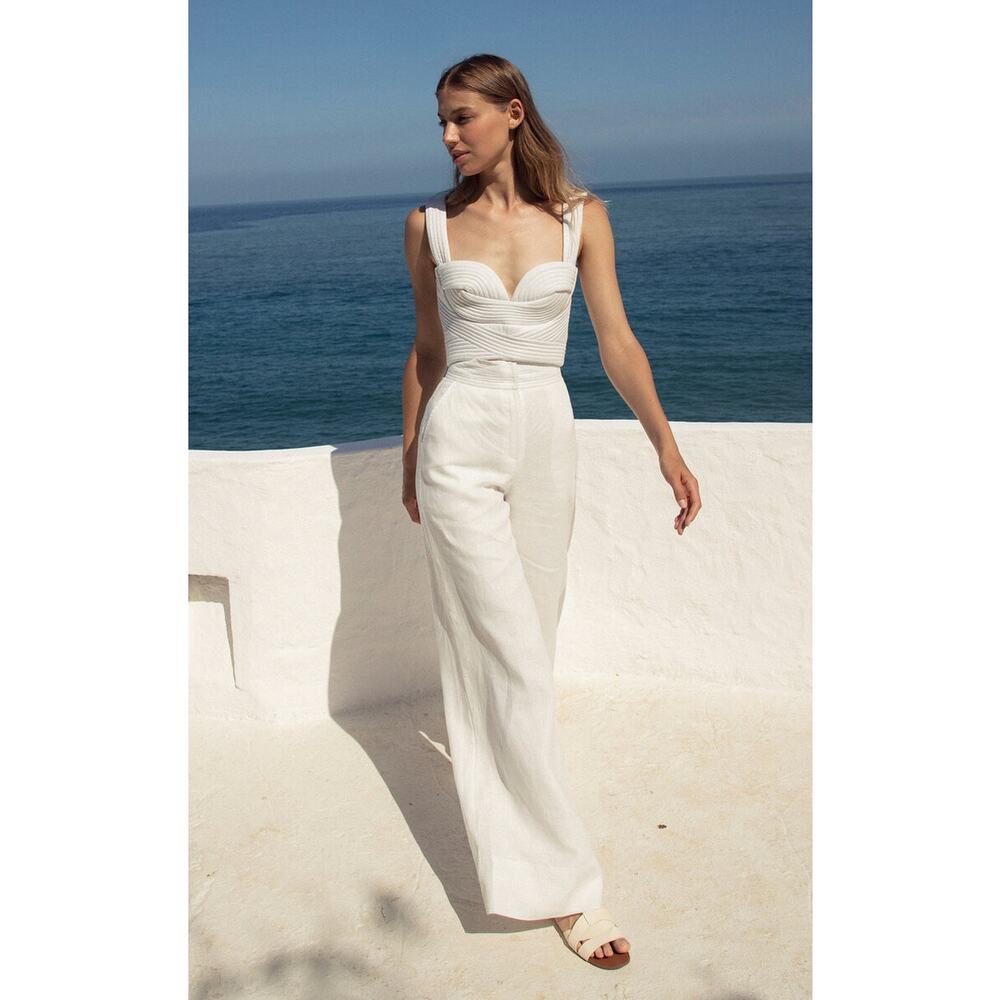 Andres Otalora Santos Wide-Leg Linen Pants